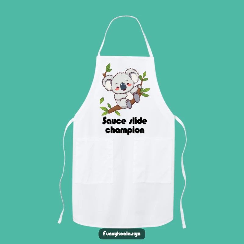 Funny Koala Apron: Giggling Chef Down the Branch!