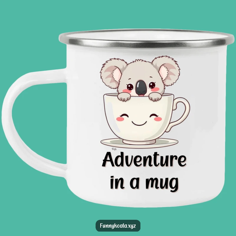 Funny Koala Teacup Camping Mug: Durable and Humorous Outdoor Drinkware