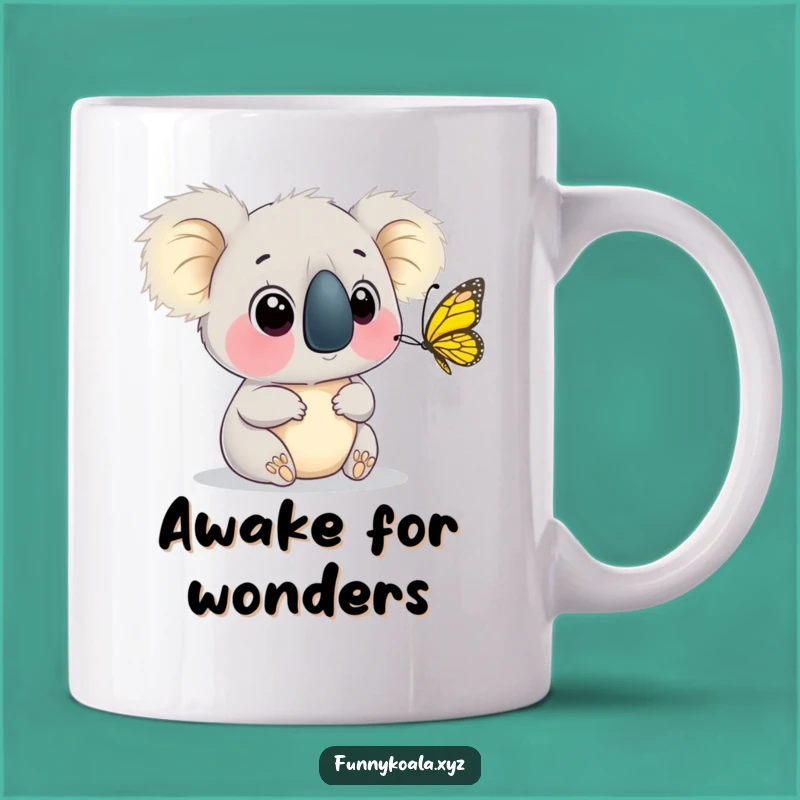 Funny Koala Butterfly Mug: Whimsical Animal Lover Gift for Gentle Souls