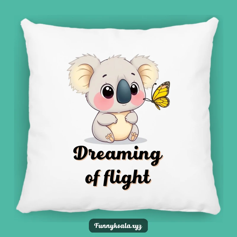 Funny Koala Butterfly Pillow: Cozy and Humorous Accent for a Peaceful Room