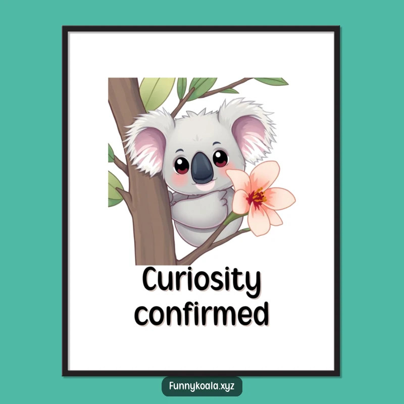 Funny Koala Peeking Digital Art: Instant Curious Download Gift!