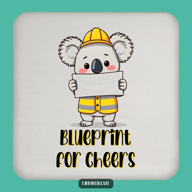 Funny Koala Builder Coaster: Humorous Protection for Your Workbench