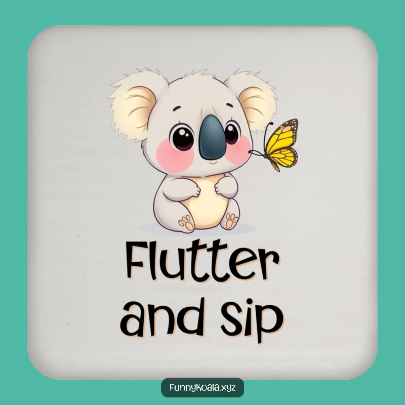 Funny Koala Butterfly Coaster: Humorous Protection for Your Nature Nook
