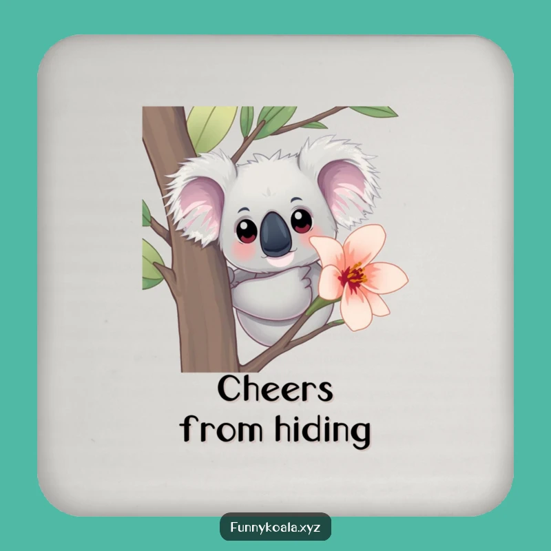 Funny Koala Peeking Coaster: Protect Surface with Curious Charm!