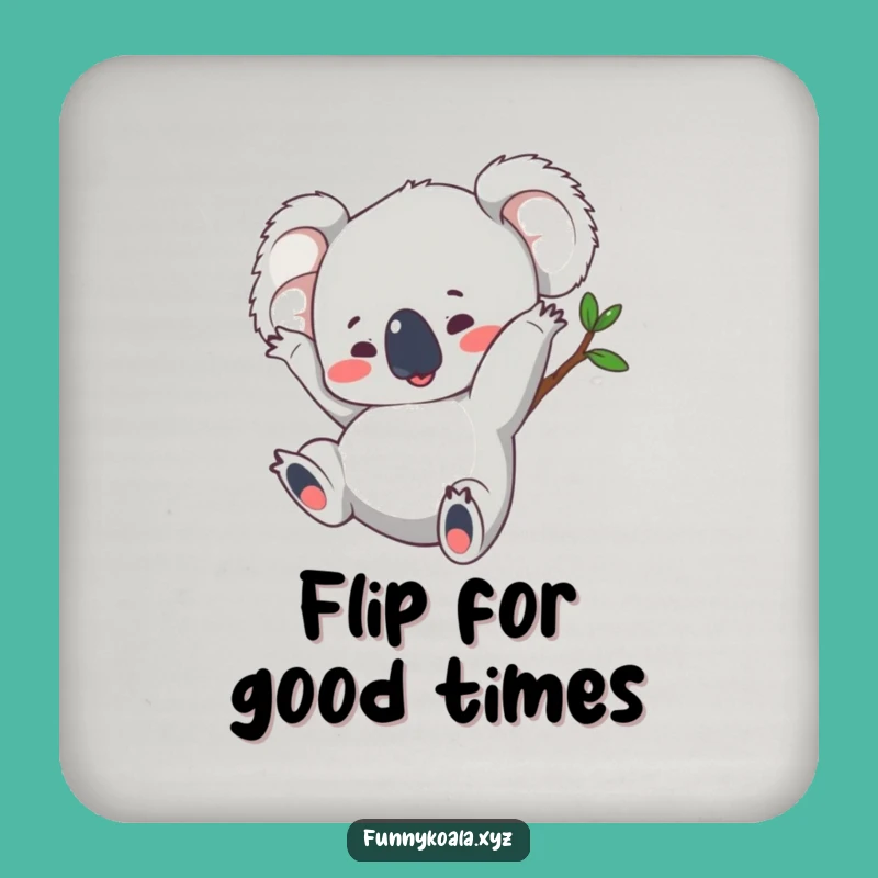 Funny Koala Somersault Coaster Set - Playful Protection Gift for Tables