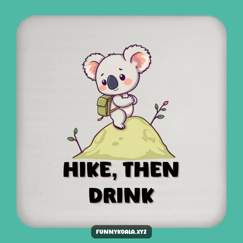 Funny Koala Hiking Coaster: Humorous Protection for Your Adventure Base