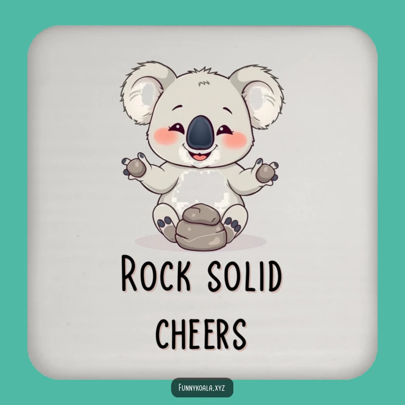Funny Koala Juggling Rocks Drink Coaster: Protect Surfaces Hilariously!