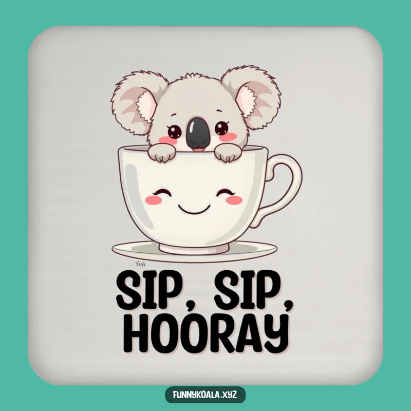 Funny Koala Teacup Coaster: Humorous Protection for Your Surfaces