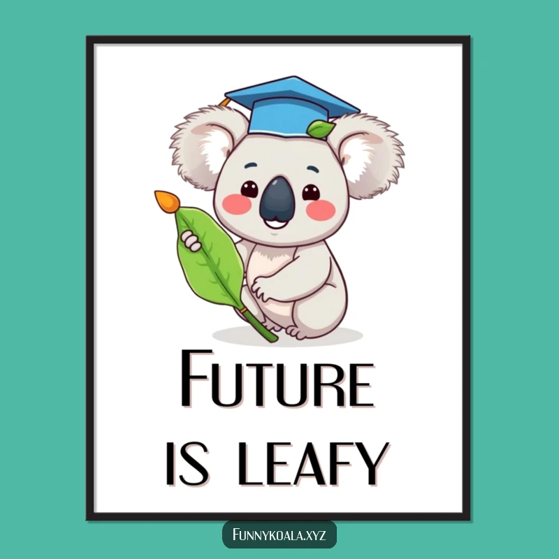 Funny Graduation Koala Poster - Whimsical Art for Grads