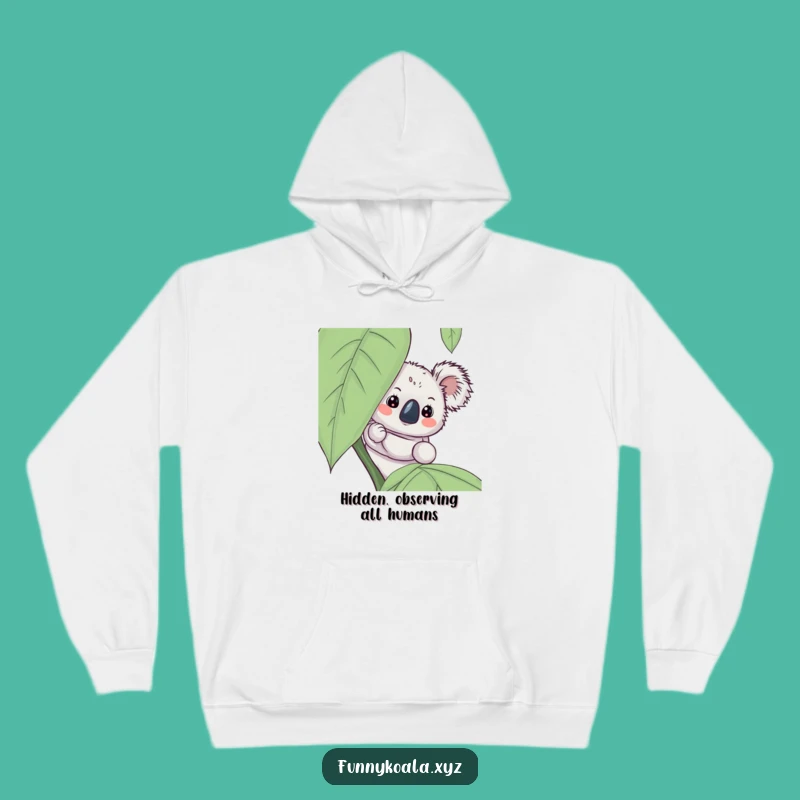 Cozy Funny Koala Hoodie - Warm & Whimsical Peeking Character Design Gift