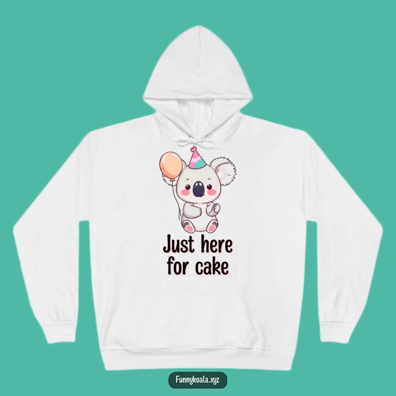 Funny Koala Hoodie: Cozy Party Vibes with Hat and Balloon!