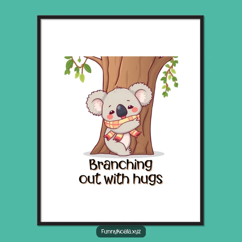 Free Printable Koala Hugging Tree Wall Art - Cozy Downloadable Decor for Walls
