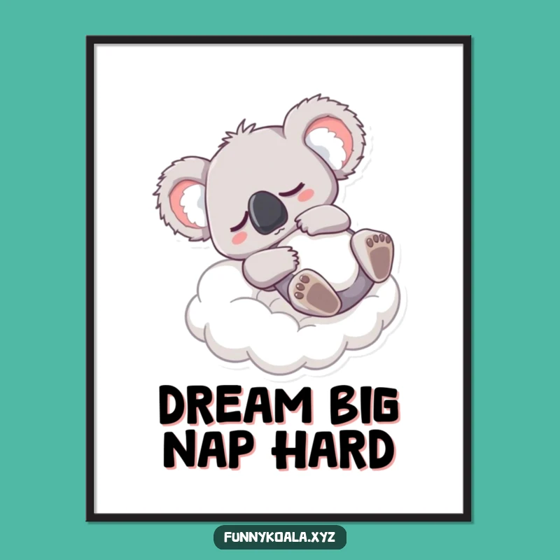 Printable Wall Art: Sleepy Koala Cloud Dream, Free Downloadable & Print at Home Decor