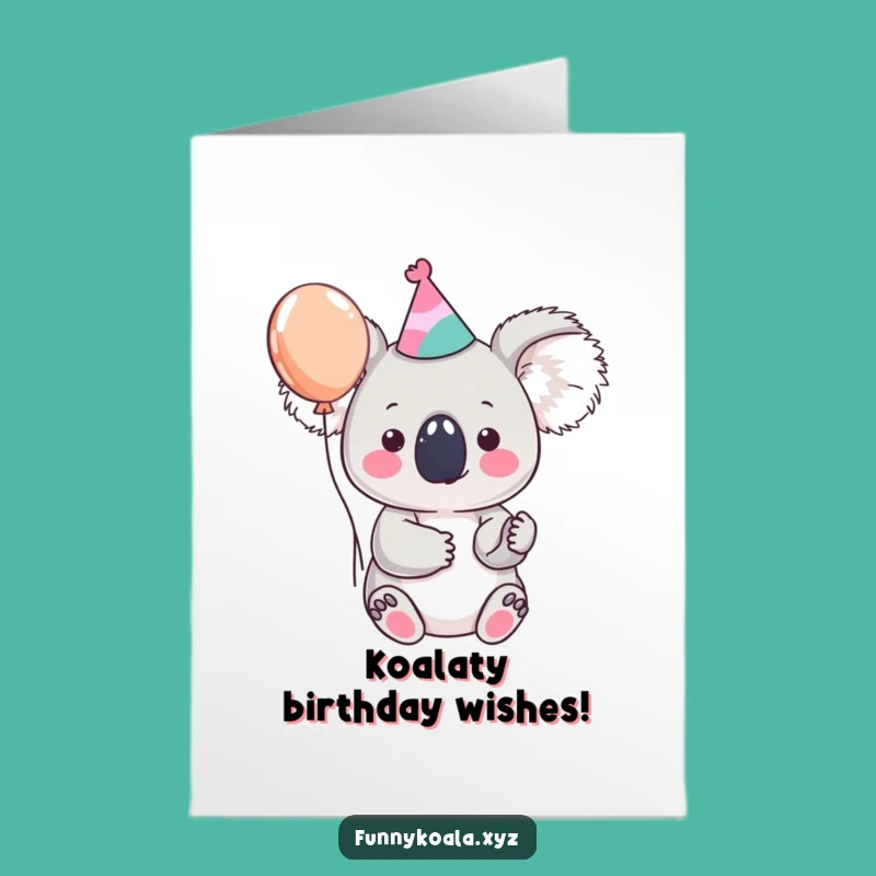 Koala Party Time Free Printable Birthday Card - Cute Downloadable Gift!