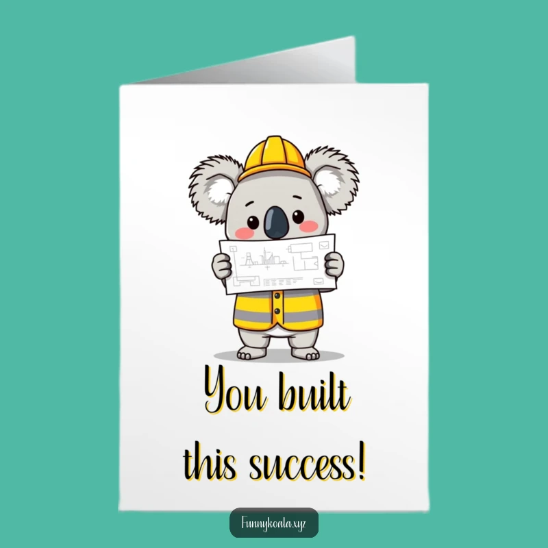 Free Printable Congrats Card: Koala Architect of Success for a Downloadable Gift