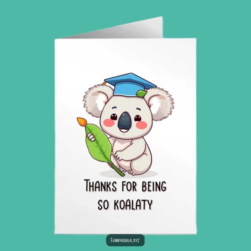 Free Printable Thank You Card: Koala Graduate's Thanks for a Funny Downloadable Gift