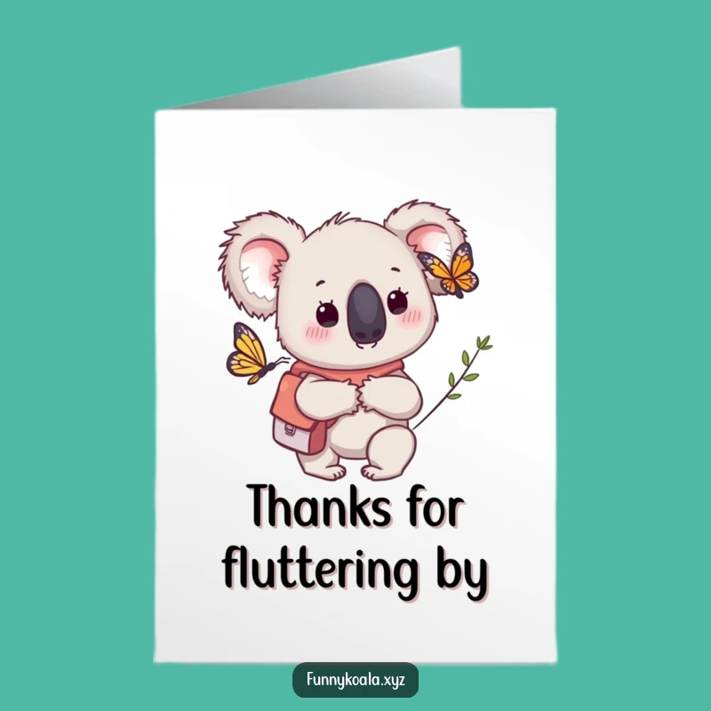 Free Printable Thank You Card: Wide-Eyed Koala Wonder Gift, Downloadable & Print at Home