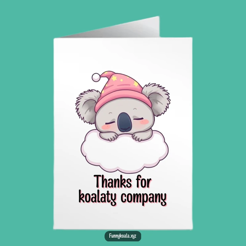 Free Printable Thank You Card: Koala's Sleepy Thanks for a Funny Downloadable Gift