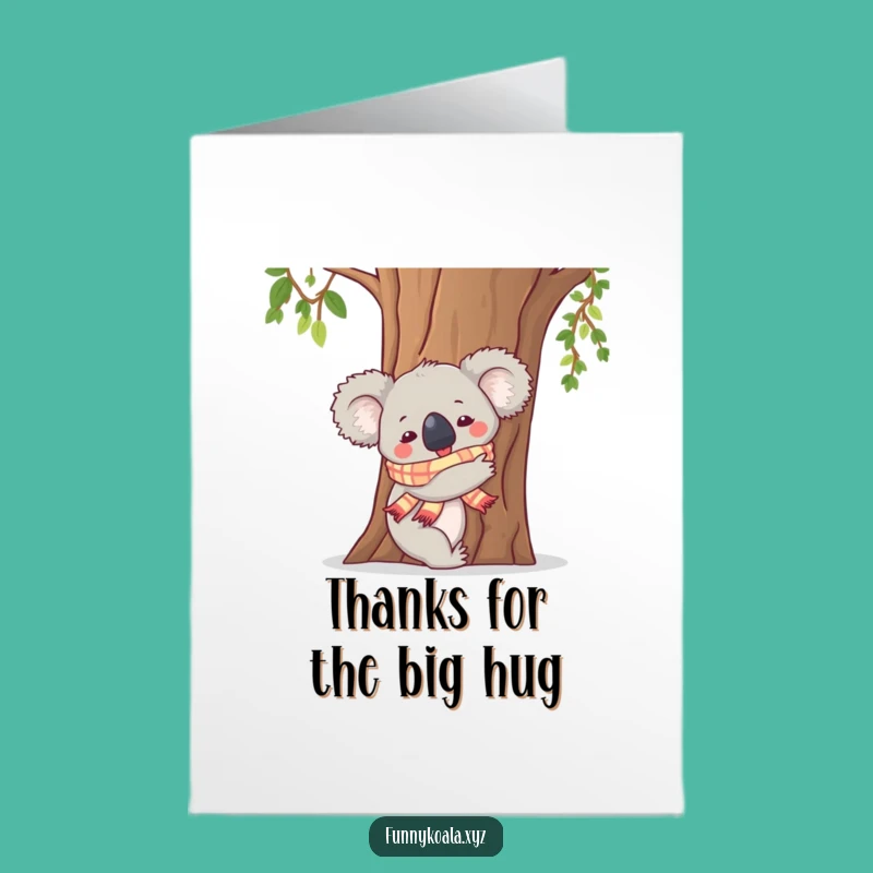 Free Printable Koala Tree Hug Thank You Card - Sweet Downloadable Expressing Affection