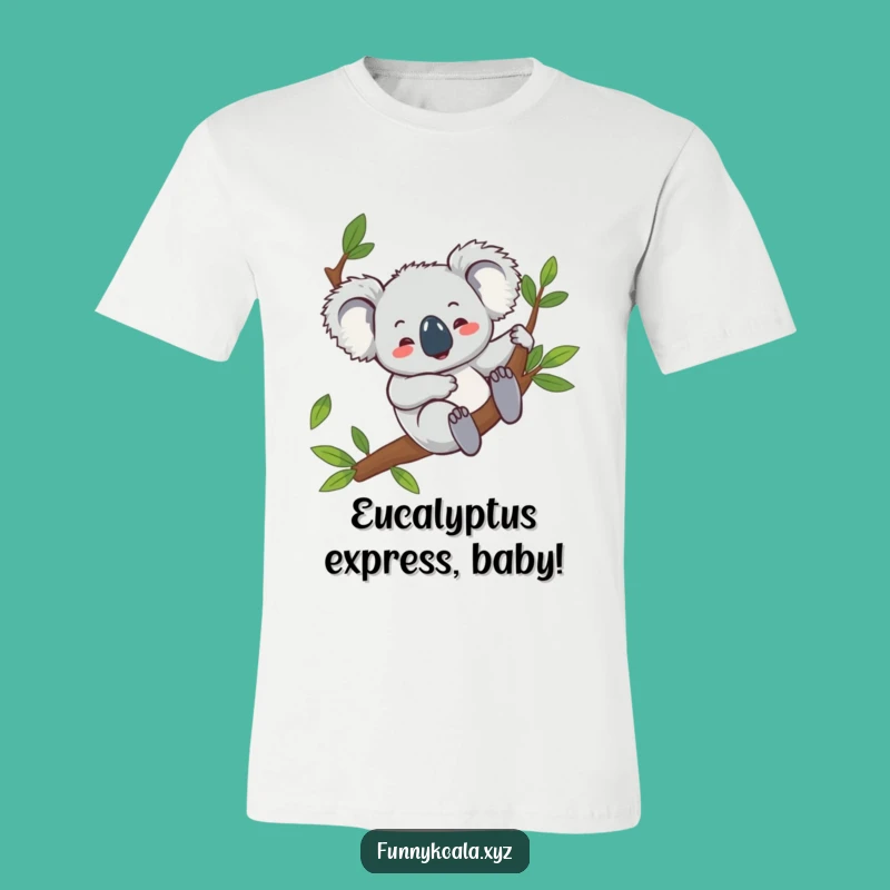 Funny Koala T-Shirt: Giggling Down the Branch!