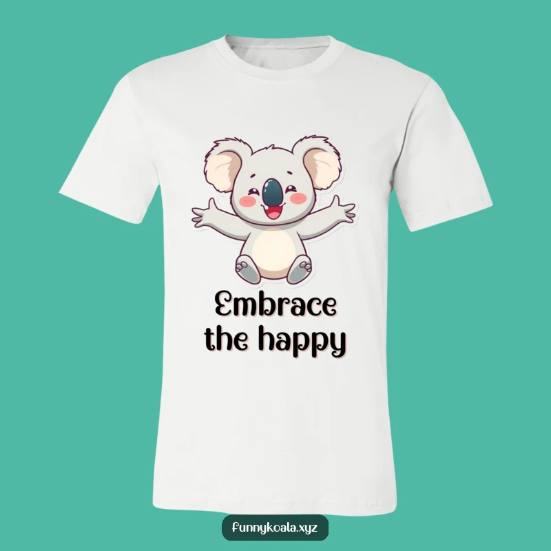 Funny Koala T-Shirt: Arms Outstretched Joy!