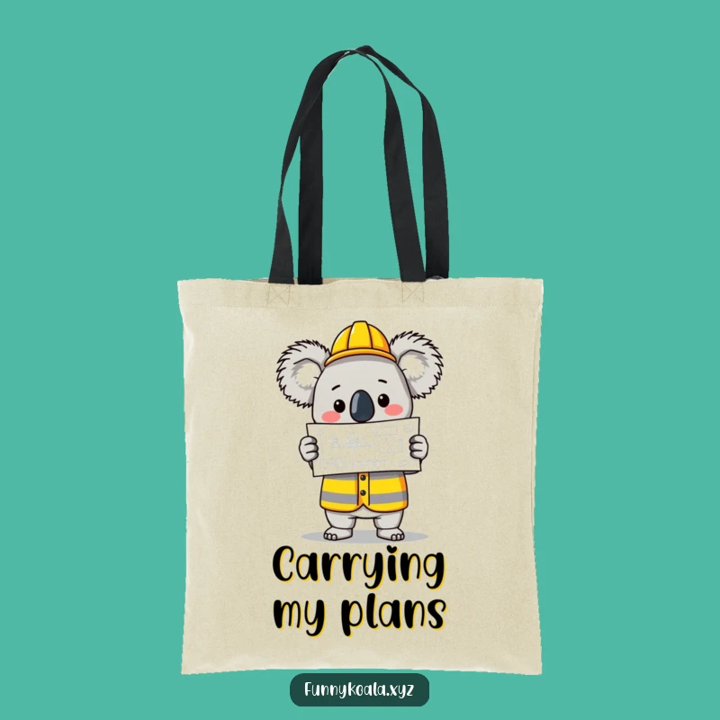 Funny Koala Builder Tote Bag: Durable and Humorous Carryall for Projects