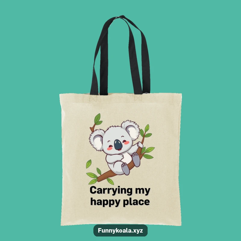 Funny Koala Tote Bag: Giggling Down the Branch!